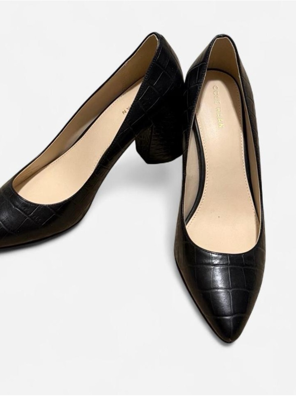 Cole Haan | Black Crocodile Embossed Leather | Size 6.5